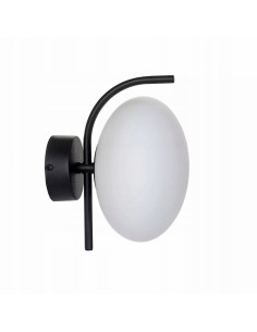 Kinkiet OMI - Nowoczesna lampa ścienna z kulistym kloszem, minimalistyczny design, czarny metal, 8W 2