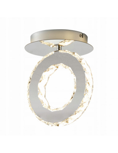 Lampa sufitowa LED GIRONA w kolorze srebrnym - elegancki plafon do kuchni i sypialni z ciepłym światłem.