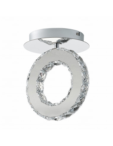 Lampa sufitowa LED GIRONA w kolorze srebrnym - elegancki plafon do kuchni i sypialni z ciepłym światłem.