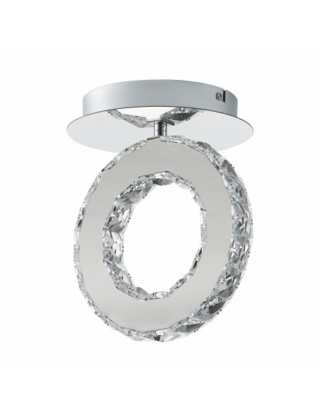 Lampa sufitowa LED GIRONA w kolorze srebrnym - elegancki plafon do kuchni i sypialni z ciepłym światłem.