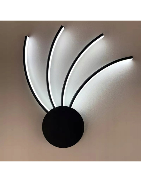 Kinkiet LED DIOGO z regulacją barwy światła, nowoczesny czarny metal, idealny do przedpokoi i korytarzy