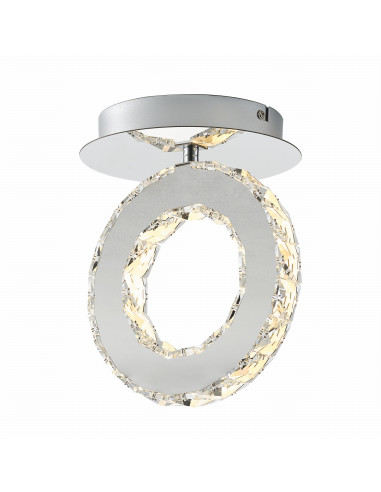 Lampa sufitowa LED GIRONA w kolorze srebrnym - elegancki plafon do kuchni i sypialni z ciepłym światłem.