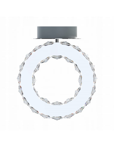 Lampa sufitowa LED GIRONA w kolorze srebrnym - elegancki plafon do kuchni i sypialni z ciepłym światłem.