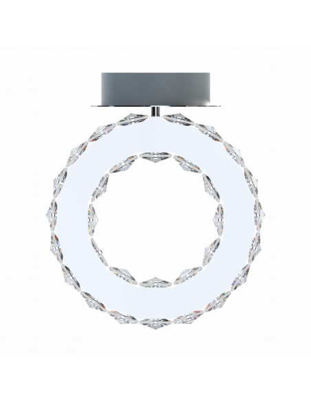 Lampa sufitowa LED GIRONA w kolorze srebrnym - elegancki plafon do kuchni i sypialni z ciepłym światłem.