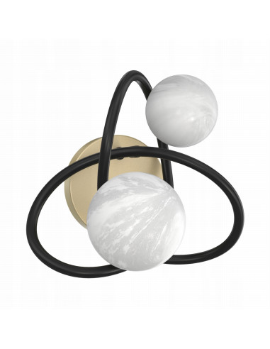 Lampa ścienna NISYRO G9 z planetarnym wzorem, elegancki kinkiet do salonu i biura, design Zuma Line