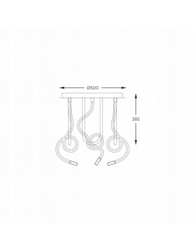 Nowoczesny żyrandol art déco BALBO z regulowanym oświetleniem LED – elegancka lampa do stylowych wnętrz.