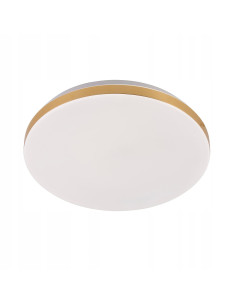Plafon sufitowy BABILON LED - nowoczesna lampa z mlecznym kloszem i złotą obwódką, idealna do eleganckich wnętrz