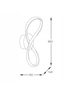 Lampa ścienna FERMI w złocie z regulacją barwy, 600 lumenów, nowoczesny design, odwrócony znak nieskończoności. 2