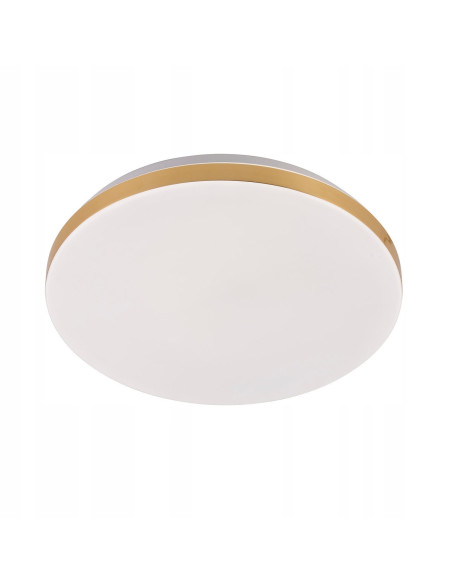 Plafon LED Babilon z złotą obręczą – elegancka lampa sufitowa w stylu art déco do sypialni i salonu