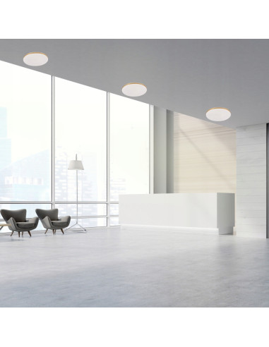 Plafon LED Babilon z złotą obręczą – elegancka lampa sufitowa w stylu art déco do sypialni i salonu