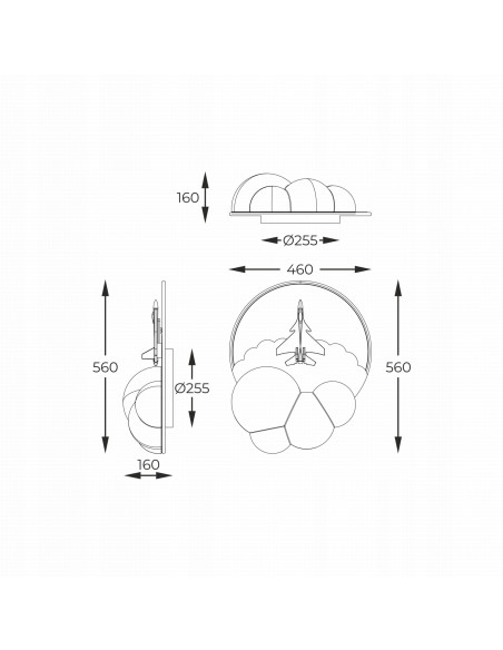 Lampa sufitowa dla dzieci FOCUS LED w kształcie samolotu - nowoczesny design od Zuma Line