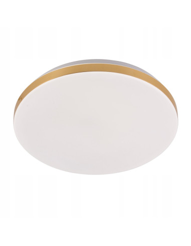 Plafon LED Babilon z złotą obręczą – elegancka lampa sufitowa w stylu art déco do sypialni i salonu