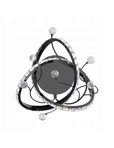 Nowoczesny kinkiet MAIA LED - elegancki design z motywem światełek, czarny i chromowany, doskonały do każdego wnętrza