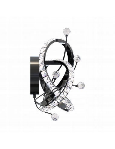 Nowoczesny kinkiet MAIA LED - elegancki design z motywem światełek, czarny i chromowany, doskonały do każdego wnętrza