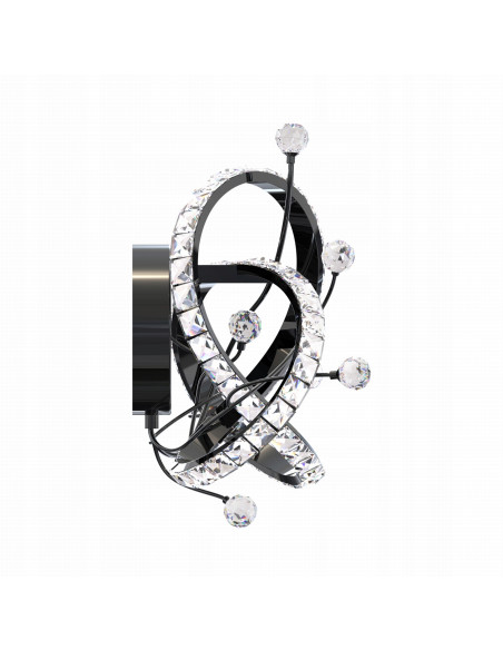 Nowoczesny kinkiet MAIA LED - elegancki design z motywem światełek, czarny i chromowany, doskonały do każdego wnętrza