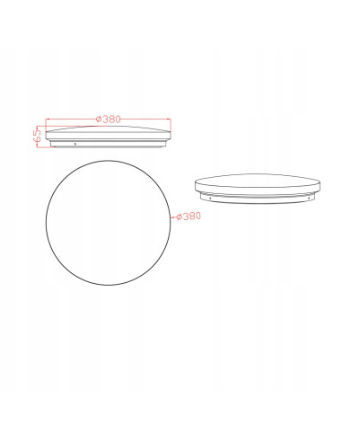 Plafon LED BABILON 38 cm - Eleganckie Nowoczesne Oświetlenie z Ekologicznym Designem w Czarnej Odsłonie