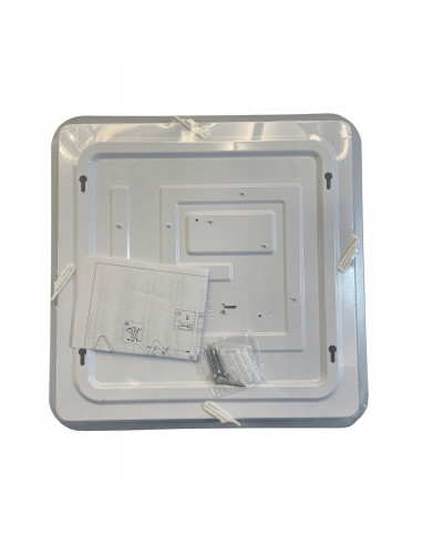 Plafon kwadratowy Babilon LED 4000K - nowoczesna lampa sufitowa do biura i salonu w kolorze czarno-białym