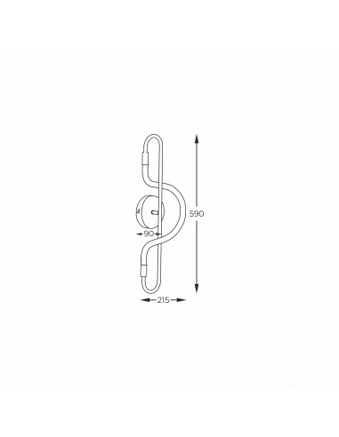 Nowoczesny kinkiet BALBO - awangardowe oświetlenie LED w kształcie agrafki, czarny metal, 10W, idealny do sypialni i biura.