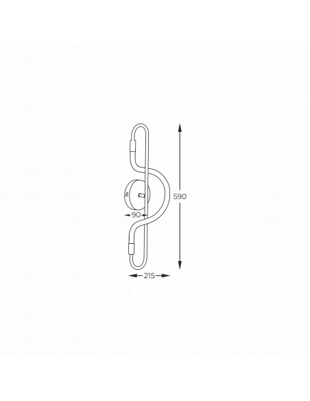 Nowoczesny kinkiet BALBO - awangardowe oświetlenie LED w kształcie agrafki, czarny metal, 10W, idealny do sypialni i biura.