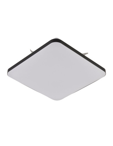 Plafon kwadratowy Babilon LED 18W z czarną obwódką - eleganckie oświetlenie do kuchni i jadalni, akryl wysokiej jakości.