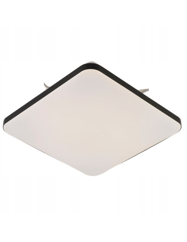 Plafon kwadratowy Babilon LED 18W z czarną obwódką - eleganckie oświetlenie do kuchni i jadalni, akryl wysokiej jakości.