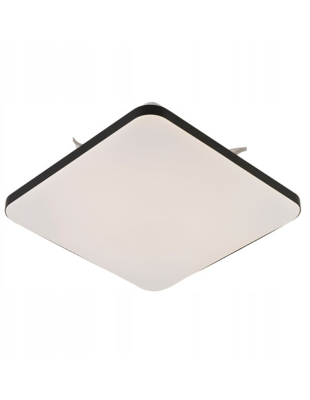 Plafon kwadratowy Babilon LED 18W z czarną obwódką - eleganckie oświetlenie do kuchni i jadalni, akryl wysokiej jakości.