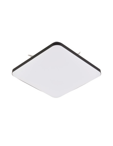 Plafon kwadratowy Babilon LED 18W z czarną obwódką - eleganckie oświetlenie do kuchni i jadalni, akryl wysokiej jakości.