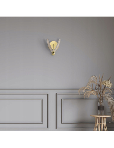 Elegancka Lampa Kinkietowa Mariposa LED z Motywem Motyla - Złote Oświetlenie do Sypialni i Korytarza