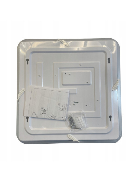 Plafon kwadratowy Babilon LED 18W z czarną obwódką - eleganckie oświetlenie do kuchni i jadalni, akryl wysokiej jakości.