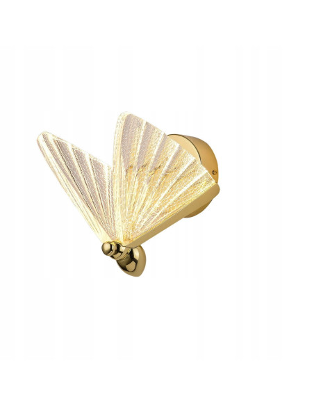 Elegancka Lampa Kinkietowa Mariposa LED z Motywem Motyla - Złote Oświetlenie do Sypialni i Korytarza