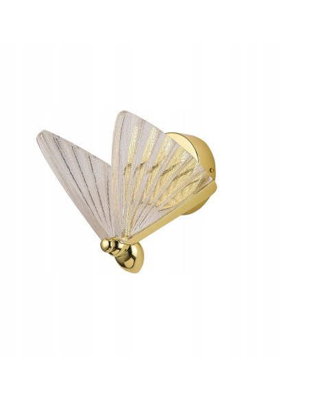 Elegancka Lampa Kinkietowa Mariposa LED z Motywem Motyla - Złote Oświetlenie do Sypialni i Korytarza