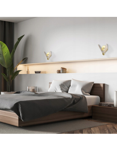 Elegancka Lampa Kinkietowa Mariposa LED z Motywem Motyla - Złote Oświetlenie do Sypialni i Korytarza