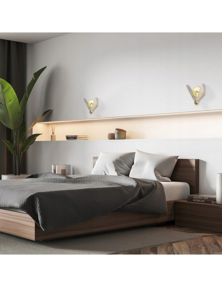 Elegancka Lampa Kinkietowa Mariposa LED z Motywem Motyla - Złote Oświetlenie do Sypialni i Korytarza