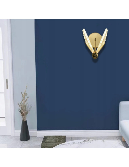 Elegancka Lampa Kinkietowa Mariposa LED z Motywem Motyla - Złote Oświetlenie do Sypialni i Korytarza