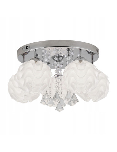 Lampa sufitowa SADA LED w stylu glamour - elegancki plafon z rzeźbionymi kloszami do salonu i holu