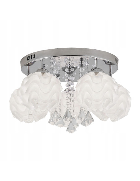 Lampa sufitowa SADA LED w stylu glamour - elegancki plafon z rzeźbionymi kloszami do salonu i holu