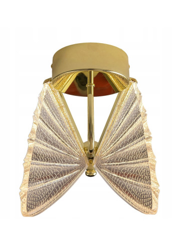 Elegancka Lampa Kinkietowa Mariposa LED z Motywem Motyla - Złote Oświetlenie do Sypialni i Korytarza