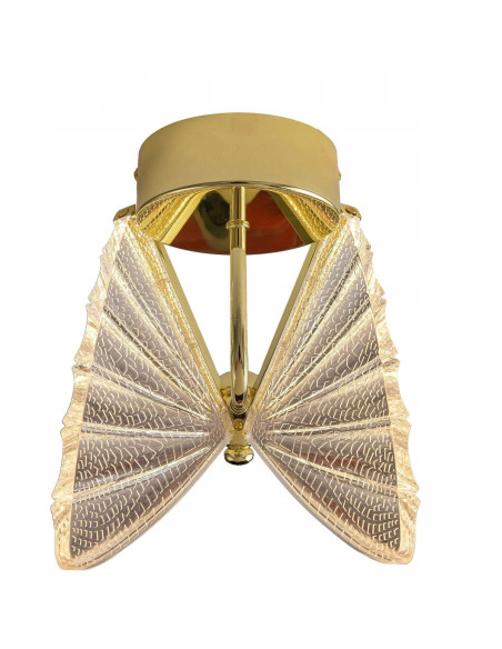 Elegancka Lampa Kinkietowa Mariposa LED z Motywem Motyla - Złote Oświetlenie do Sypialni i Korytarza