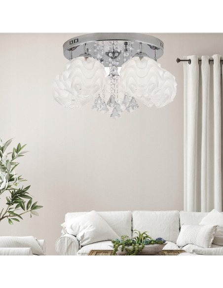 Lampa sufitowa SADA LED w stylu glamour - elegancki plafon z rzeźbionymi kloszami do salonu i holu