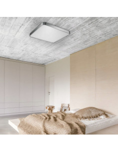 Plafon LED SIERRA w chromie, nowoczesna lampa sufitowa do biura i wnętrz komercyjnych, 40W, 2600 lumenów, 4000K 2