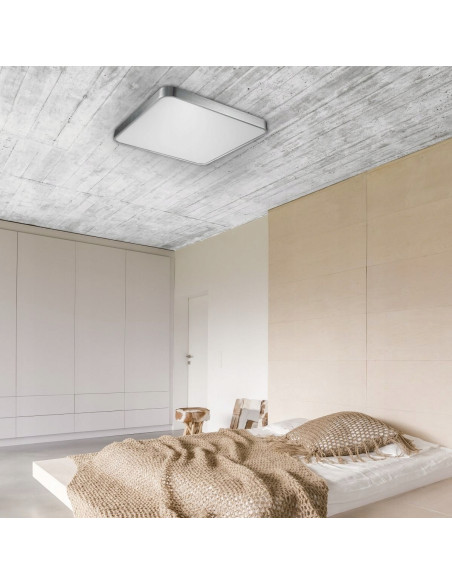 Plafon LED SIERRA w chromie, nowoczesna lampa sufitowa do biura i wnętrz komercyjnych, 40W, 2600 lumenów, 4000K