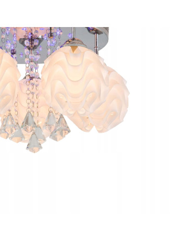 Lampa sufitowa SADA LED w stylu glamour - elegancki plafon z rzeźbionymi kloszami do salonu i holu