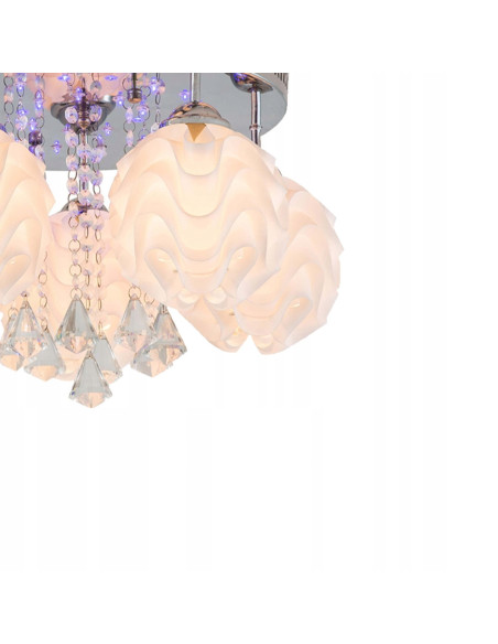 Lampa sufitowa SADA LED w stylu glamour - elegancki plafon z rzeźbionymi kloszami do salonu i holu