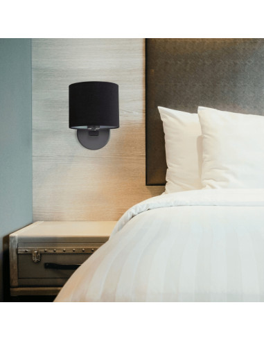 Nowoczesny kinkiet Cecina w czerni – elegancka lampa natynkowa do korytarza i stylowych wnętrz