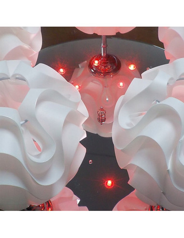 Lampa sufitowa SADA LED w stylu glamour - elegancki plafon z rzeźbionymi kloszami do salonu i holu