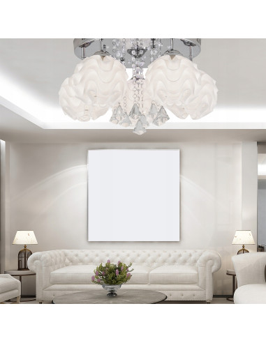 Lampa sufitowa SADA LED w stylu glamour - elegancki plafon z rzeźbionymi kloszami do salonu i holu