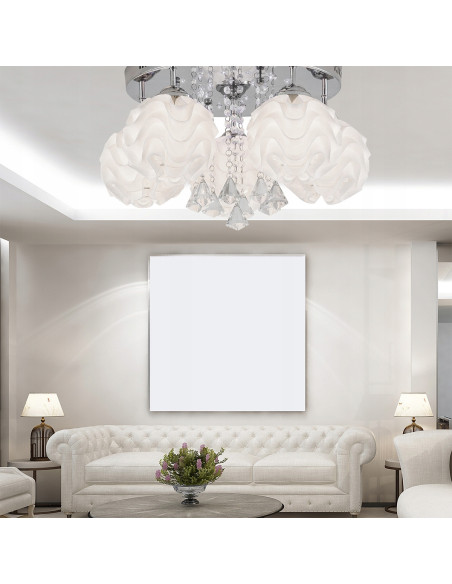 Lampa sufitowa SADA LED w stylu glamour - elegancki plafon z rzeźbionymi kloszami do salonu i holu