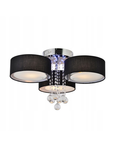 Plafon GAMBELA - Ekskluzywne oświetlenie sufitowe LED RGB w czerni do eleganckiego wnętrza, salonu i sypialni