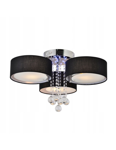 Plafon GAMBELA - Ekskluzywne oświetlenie sufitowe LED RGB w czerni do eleganckiego wnętrza, salonu i sypialni