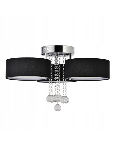 Plafon GAMBELA - Ekskluzywne oświetlenie sufitowe LED RGB w czerni do eleganckiego wnętrza, salonu i sypialni